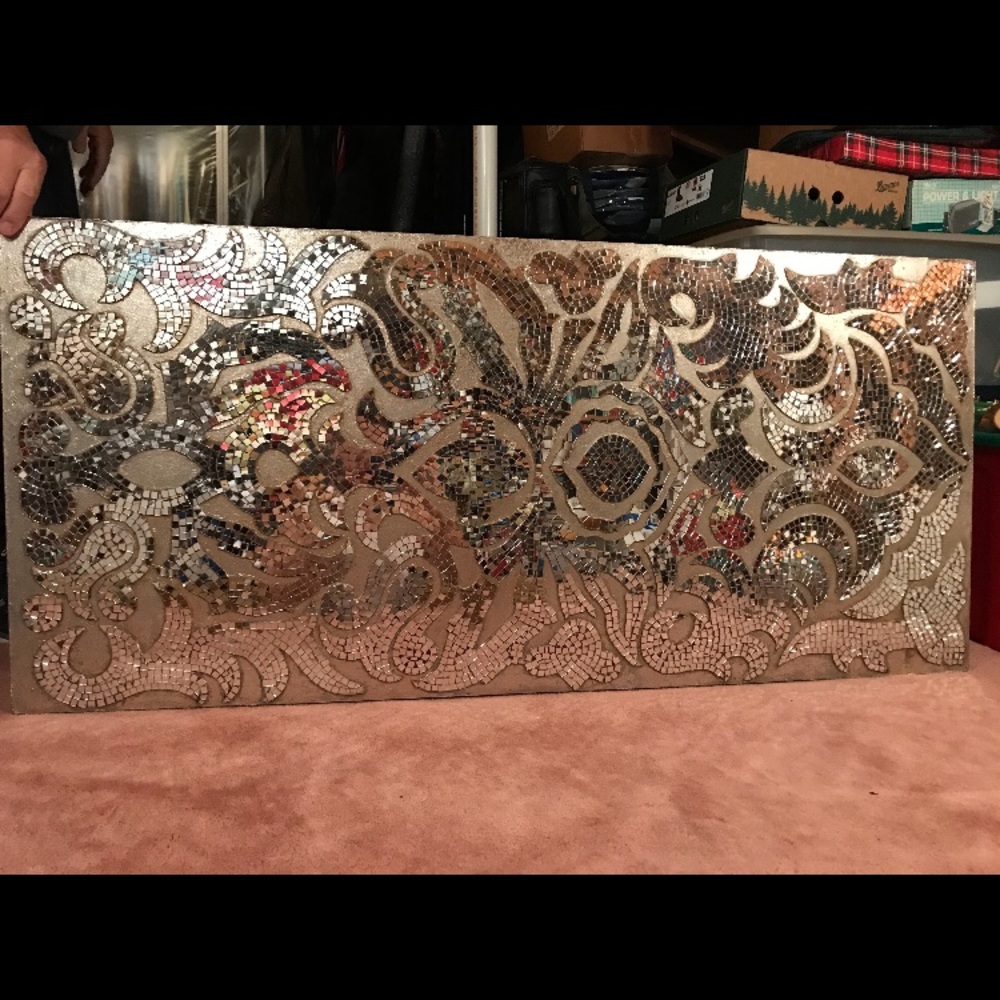 Champagne Mirrored Damask Panel